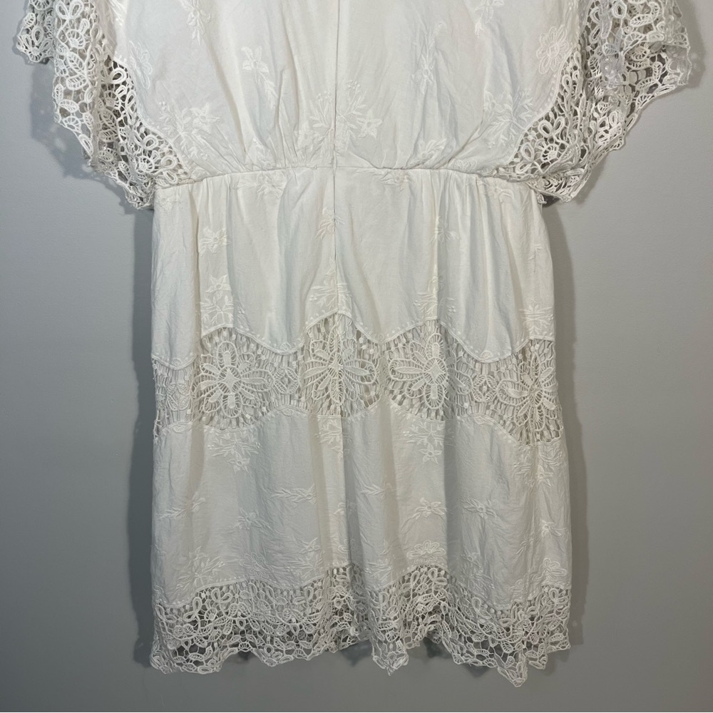 Ann Taylor White Eyelet Lace V-Neck Dress - Picture 8 of 9